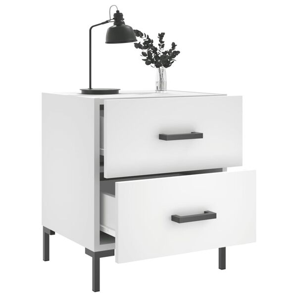vidaXL Nachttische 2 Stk. Wei&szlig; 40x35x47,5 cm Holzwerkstoff