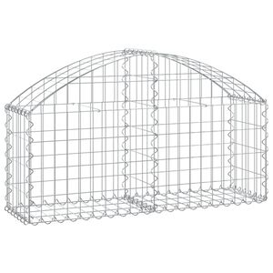 vidaXL Gabione mit Hochbogen 100x30x40/60 cm Verzinktes Eisen