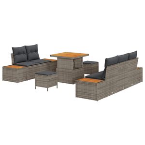 vidaXL Gartensofa-set mit Kissen 8 pcs Grau