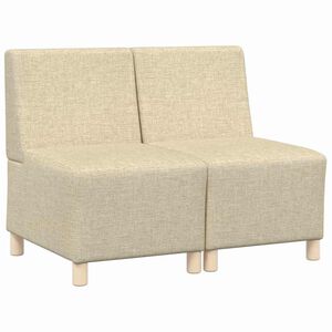 vidaXL Modulares Armfreies Sofa 2 stk. Creme Stoff