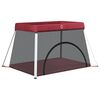 vidaXL Baby-Laufstall mit Matratze Rot Leinenstoff