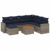 vidaXL 8-teiliges Gartensofa-Set mit Kissen, grau, Polyrattan