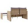 vidaXL 3-tlg. Garten-Sofagarnitur mit Kissen Beige Poly Rattan