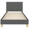 vidaXL Kinderbettgestell mit Kopfteil Dunkelgrau 90 x 190 cm Stoff