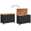 vidaXL Garten-Auflagenbox Schwarz 80x40x48 cm Poly Rattan Akazienholz