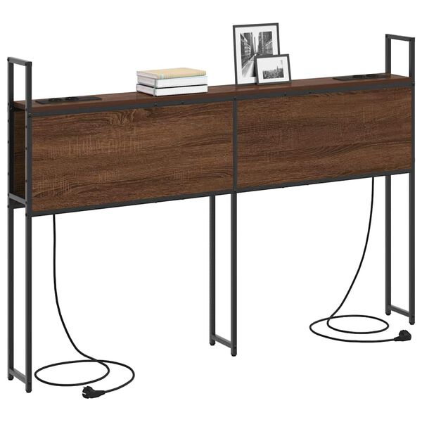 vidaXL Kopfteil mit Stauraum mit Ladestation Braun Eichen-Optik 140 cm