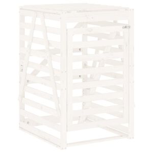 vidaXL M&uuml;lltonnenbox Wei&szlig; 84x90x128,5 cm Massivholz Kiefer