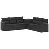 vidaXL Sofa Set 7 stk. Schwarz Polyrattan und Stahl