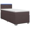 vidaXL Boxspringbett mit Matratze und LED Dunkelbraun 100 x 200 cm