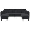 vidaXL Samt Sofa mit Kissen 3 pcs Schwarz 208 cm Samt