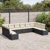 vidaXL Gartensofa-set mit Kissen 10 pcs Schwarz und Creme Polyrattan