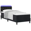 vidaXL LED Boxspringbett mit Matratze mit LED Schwarz 80 x 200 cm Samt