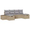 vidaXL Gartensofa-set 6 stk. Beige Poly-Rattan