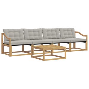 vidaXL Outdoor-Sofagarnitur 5 pcs Wei&szlig; und Hellgrau 79 x 79 x 37 cm