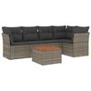 vidaXL 6-tlg. Garten-Sofagarnitur mit Kissen Grau Poly Rattan