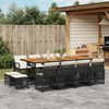 vidaXL 13-tlg. Garten-Essgruppe mit Kissen Schwarz Poly Rattan