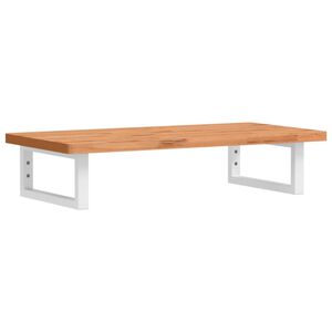 vidaXL Waschbeckenregal Wandmontage Stahl und Massivholz Buche
