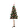 vidaXL Schlanker Weihnachtsbaum mit 150 LEDs mit Ständer Grün 150 cm