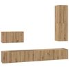 vidaXL Wand-TV-Schrank Wandmontiert 4 pcs Artisan-Eiche Holzwerkstoff
