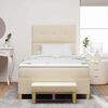 vidaXL Boxspringbett mit Matratze Creme 120 x 200 cm Stoff