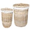 vidaXL W&auml;schekorb mit Deckel 2 pcs Kubu Grau Kubu Rattan