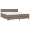 vidaXL Boxspringbett mit Matratze & LED Taupe 180x200 cm Stoff