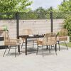 vidaXL Garten Essgruppe mit Kissen 5 pcs Braun Poly-Rattan