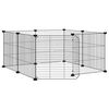 vidaXL 8-Panel-Haustierk&auml;fig mit T&uuml;r Schwarz 70x70x35 cm Stahl