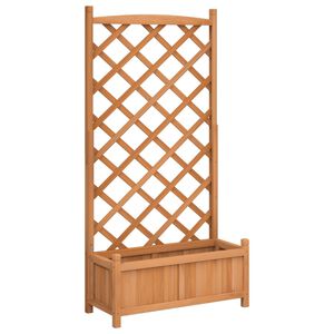 vidaXL Pflanzk&uuml;bel mit Spalier Braun Massivholz Tanne