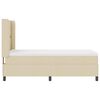 vidaXL Boxspringbett mit Matratze mit Kopfteil Creme 90 x 190 cm Stoff