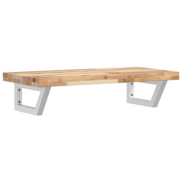 vidaXL Waschbeckenregal Wandmontage Stahl und Akazienholz