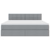 vidaXL Bett mit Stauraum und LED mit LED Hellgrau 160 x 200 cm Stoff