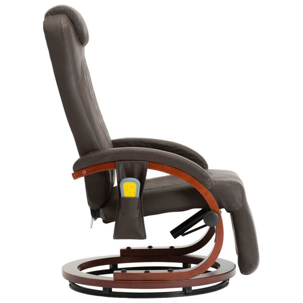 vidaXL TV-Massagesessel Braun Kunstleder