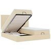vidaXL Ottoman-Bett mit Matratzen Creme 200x200 cm Stoff