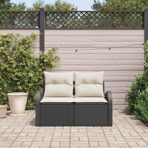 vidaXL Gartensofa Schwarz 124 x 62 x 69cm Poly-Rattan