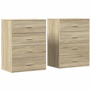 vidaXL Sideboards 2 Stk. Sonoma-Eiche 60x39x80 cm Holzwerkstoff