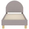 vidaXL Kinderbettgestell mit Kopfteil Hellgrau 70 x 140 cm Schafstoff