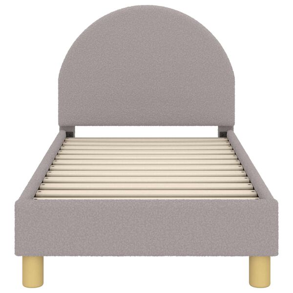 vidaXL Kinderbettgestell mit Kopfteil Hellgrau 70 x 140 cm Schafstoff