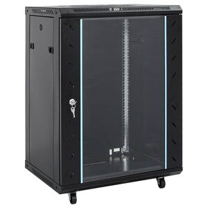 vidaXL 15HE Netzwerkschrank mit Schwenkf&uuml;&szlig;en 19" IP20 60x45x86 cm
