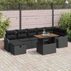 vidaXL Garten-Sofa-Set mit Speicher 8 pcs Schwarz Poly Rattan