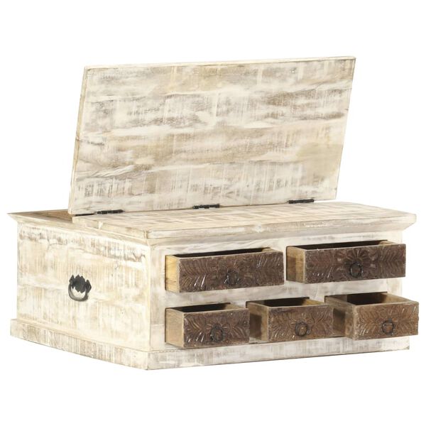 vidaXL Couchtisch Weiß 68×68×30 cm Massivholz Mango