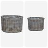 vidaXL Blumentopf Korb mit Speicher 2 pcs Grau Kubu Rattan