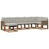 vidaXL Outdoor-Sofagarnitur 7 stk. Natur und Hellgrau