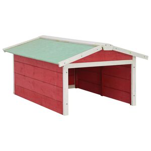 vidaXL Roboter-Rasenm&auml;her Garage 72x87x50 cm Rot Wei&szlig; Tannenholz