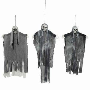 vidaXL H&auml;ngender Halloween Geist 3 stk. Schwarz 66 x 110 cm Polyester