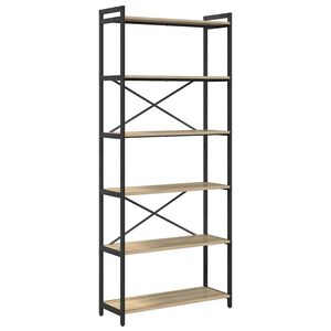 vidaXL B&uuml;cherregal 80 x 30 x 189,5 cm Holzwerkstoff Sonoma-Eiche