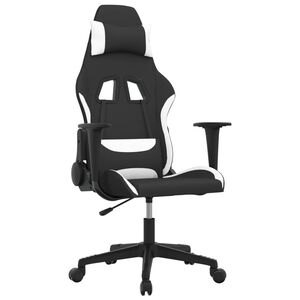 vidaXL Gaming-Stuhl Schwarz und Wei&szlig; Stoff