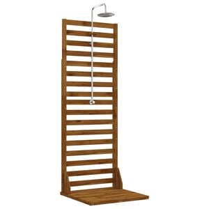 vidaXL Gartendusche 205,5 cm Massives Akazienholz und Edelstahl Natur