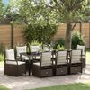 vidaXL Garten Essgruppe 9 pcs Braun Poly-Rattan
