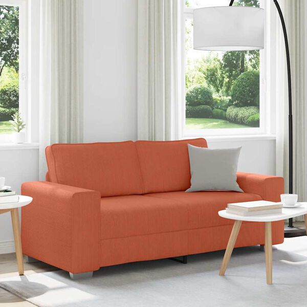 vidaXL Zweisitzer-Sofa Rot Orange 180x77x82 cm Cordstoff